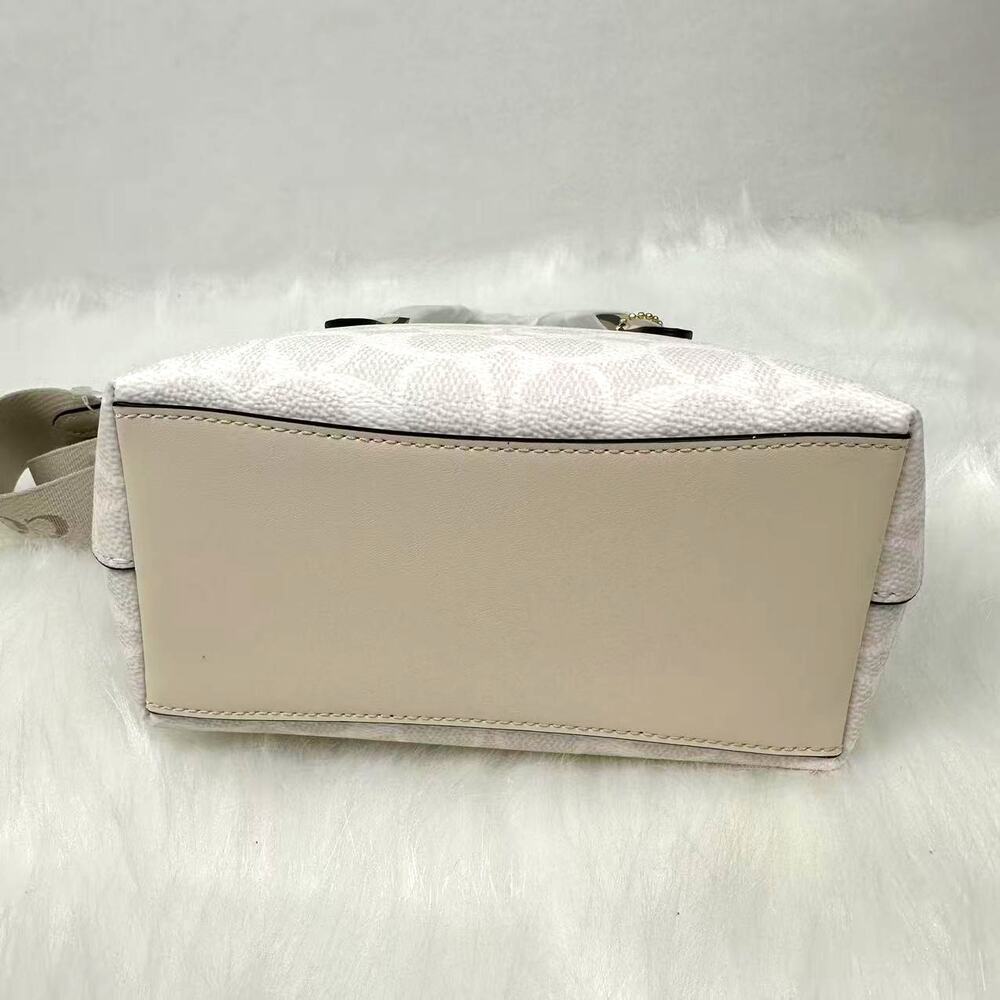 Coach Mini City Tote Bag Crossbody Shoulder Signature Canvas White/Chalk CW032 - Picture 5 of 12